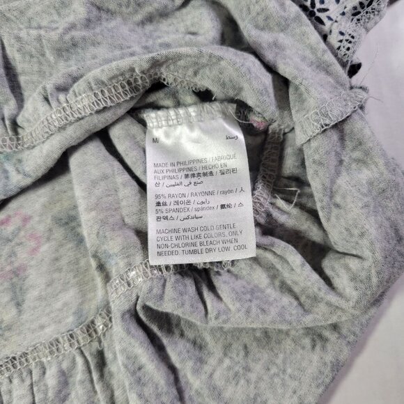 Style & Co Floral Patterned Oversized Blouse With Ruffle Sleeves Size M - Picture 3 of 10